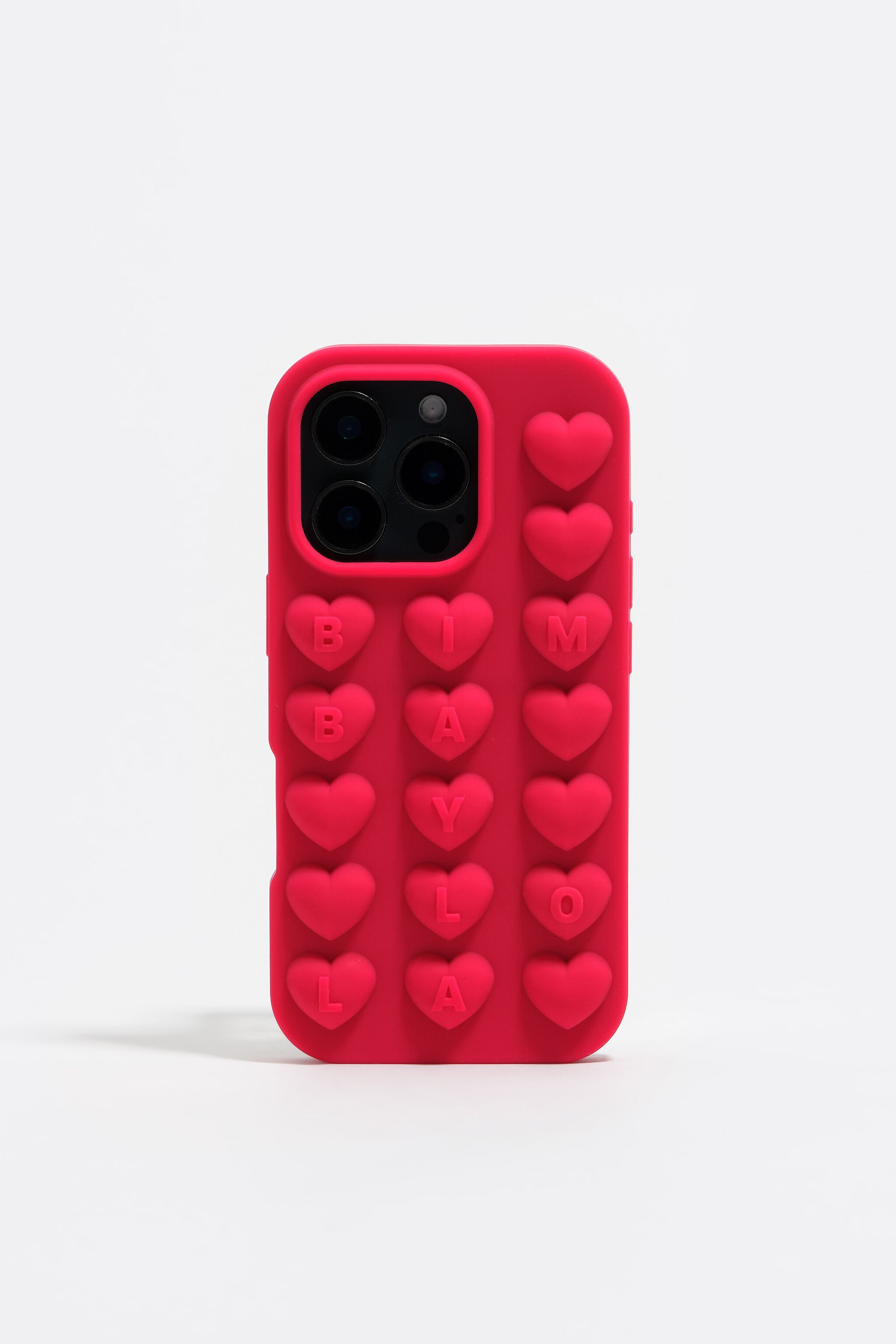 Raspberry silicone iPhone 15 Pro case