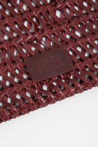 Bolso de man trenzado pel cereixa escuro