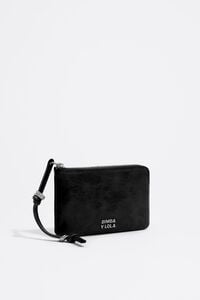Small black leather coin purse