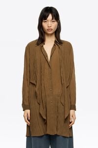 Camisa plisada maxilazos marrón