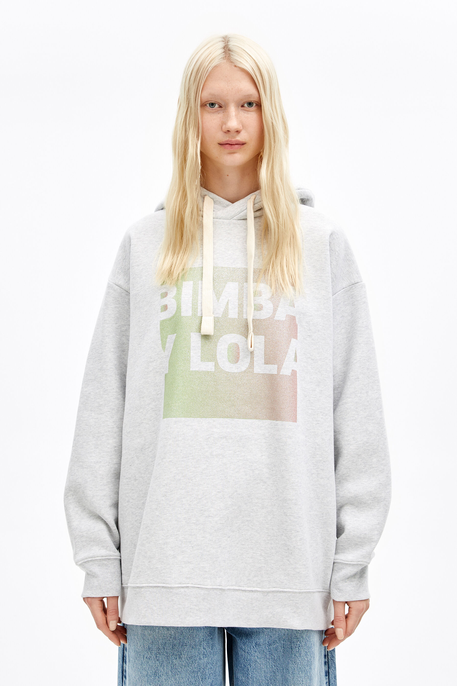 Bimba Y Lola Sudadera Logo Gris Melange Claro | Sudaderas Mujer - BARRESDA