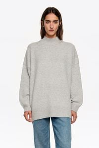 Black neps high neck sweater