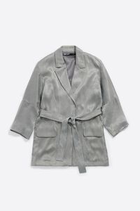 Fluid gray double-breasted jacket