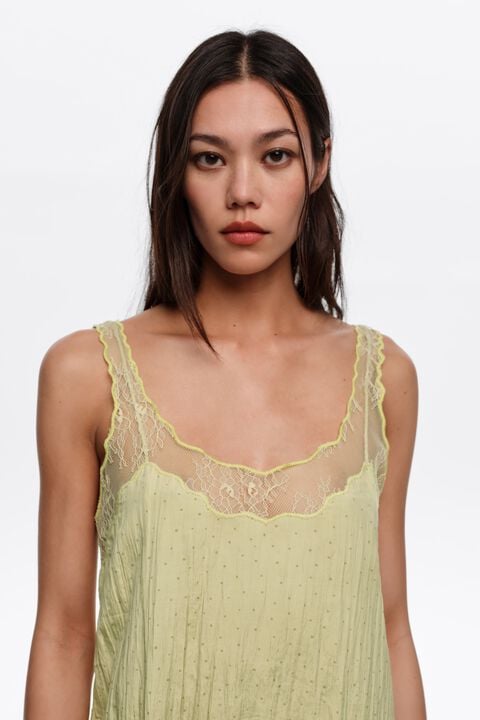 BIMBA Y LOLA Olive Mini Dots lace strap dress BIMBA Y LOLA Olive Mini Dots lace strap dress
