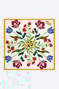 Ivory botanical flowers scarf