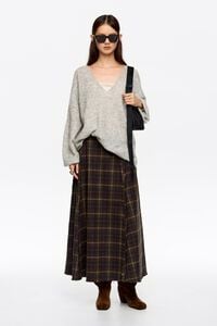 Light gray mohair sweater satin inner top