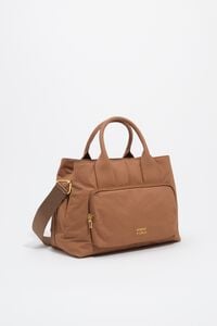 Bolso Pocket de mano grande algod&oacute;n marr&oacute;n claro