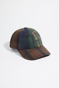 Checked patchwork cotton cap