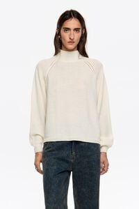 Ivory wool high neck sweater