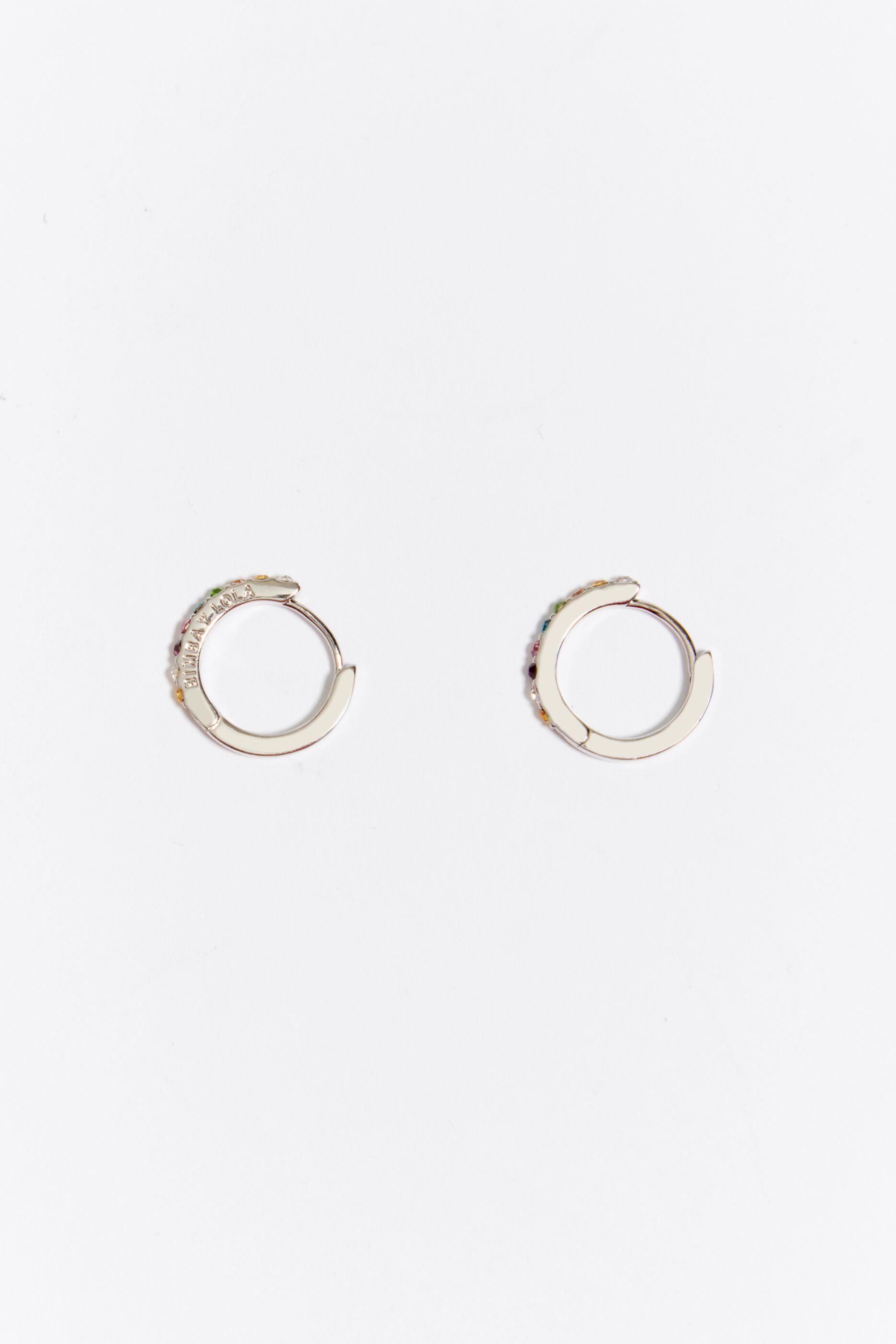 Pendientes aro cristales multicolores