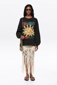 Sudadera logo Sun negro lavado