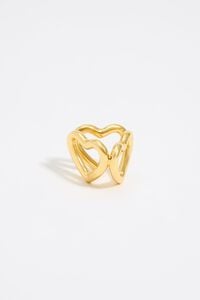 Gold hearts scarf ring