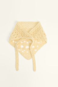 Light yellow mohair headscarf