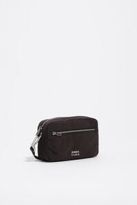 Charcoal nylon mini crossbody bag
