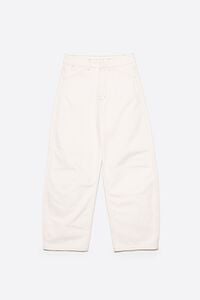 BARREL- White denim leg 5-pocket trousers