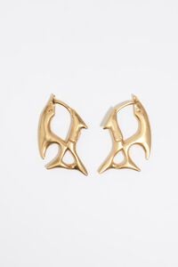 Fish-shaped gold hoop earrings
