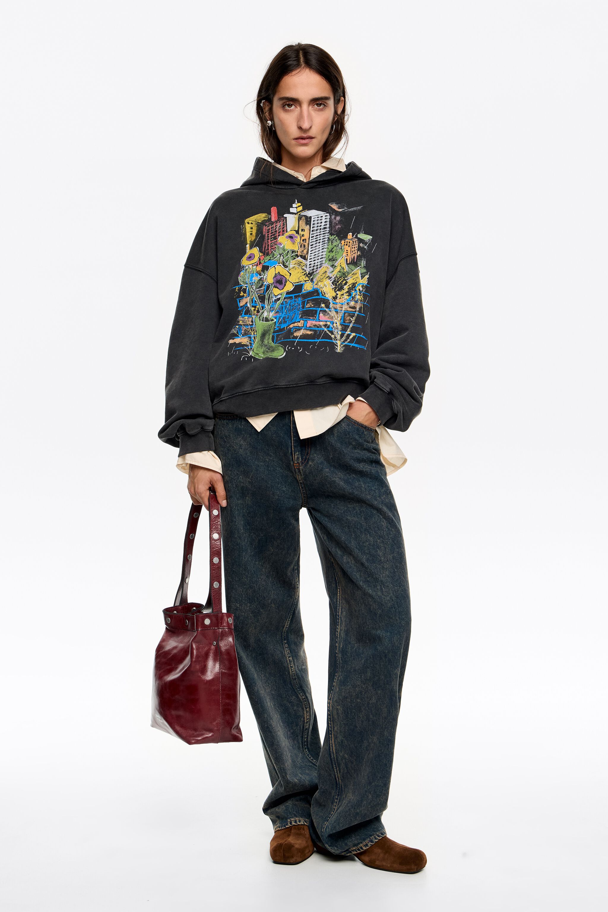 Ball City フーディ L ブラック Black city logo hoodie