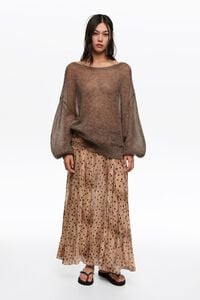 Watercolor Dots gathered flared skirt