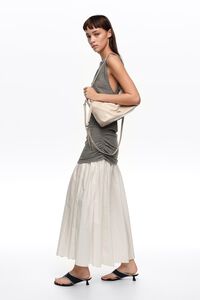 Medium ivory leather trapecio bag