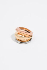 Multi-gold irregular three-band ring
