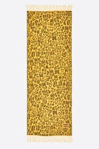 Chal acrílico jacquard animal print amarillo