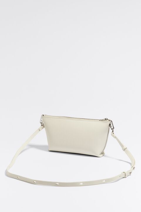 S off-white leather trapezium bag