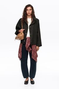 Black short batwing trench coat
