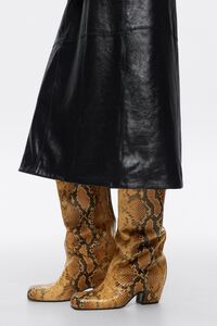 Bota tacón piel print serpiente