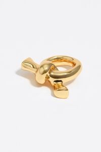 Gold knot scarf ring