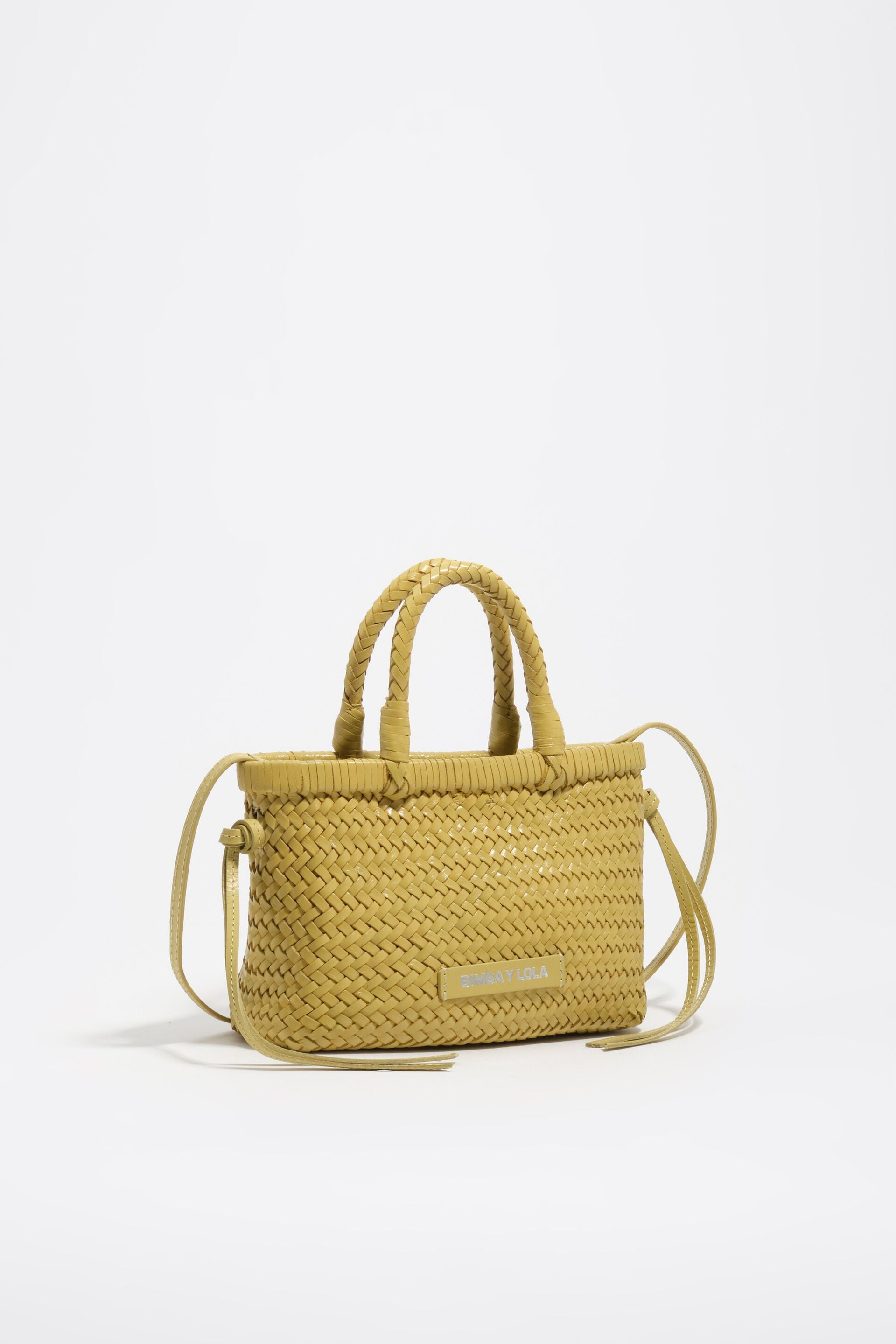 NEW LOLA\'S BAG women\'s small handmade woven backpack in yellow Small plaited light yellow leather bag main image 2