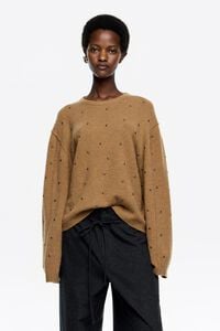 Sweter boxy nity camel