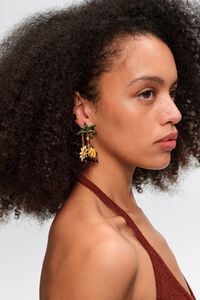 Boucles d&rsquo;oreilles singes et bananes dor&eacute;es