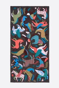 Chal caballos miniestampados y manchitas antracita