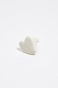 Ivory lacquered textured heart ring