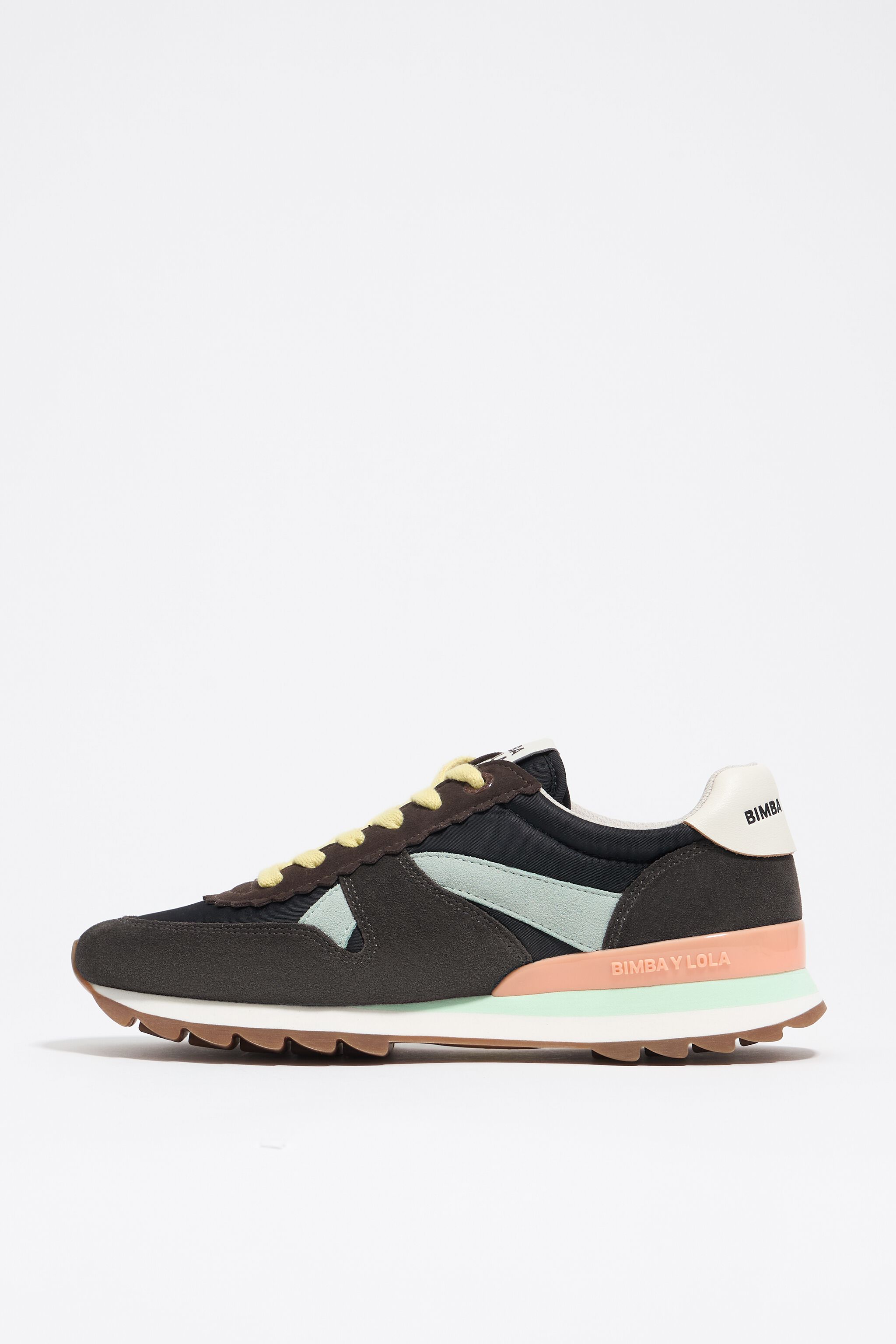 Black suede and nylon 13 19 technical sneaker