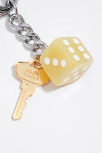 Resin die key ring and metal key