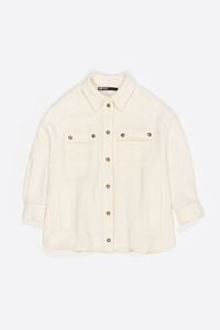 Oversize off-white wool overshirt