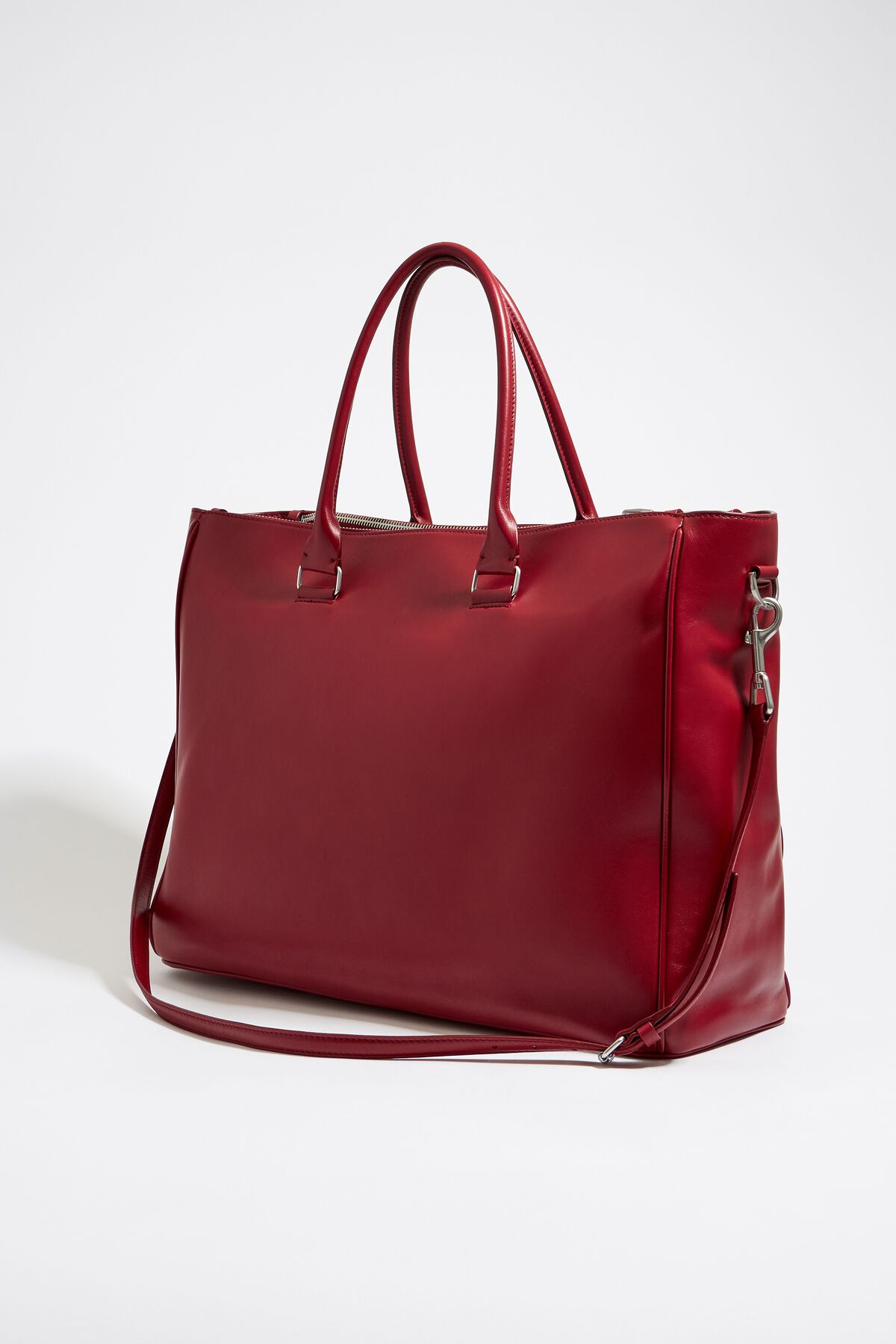 Bimba Y Lola Medium Pocket Leather Tote Bag in Red