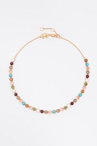 Chain and multicolor crystals necklace