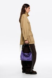 Medium purple waxed gabardine Chihuahua shopper bag