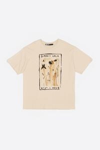 Beige floral logo maxi T-shirt