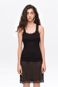 Black ribbed vest top