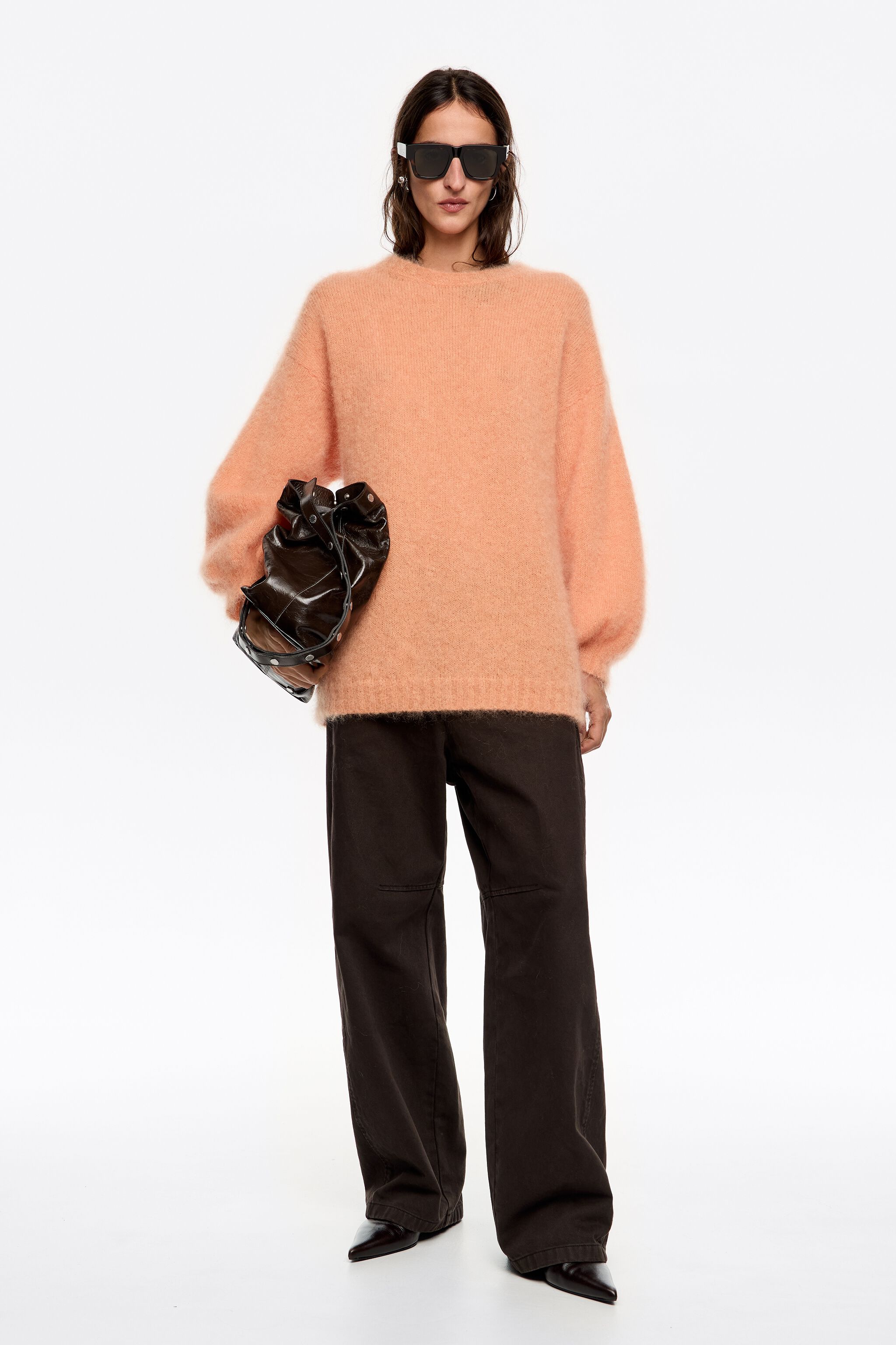 Oversize peach mohair sweater