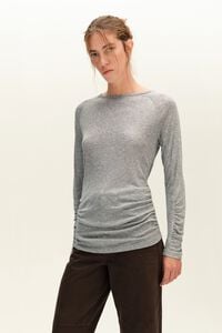 Camiseta rangl&aacute;n fruncidos gris melange