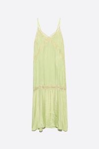 Lime lace-trim slip dress