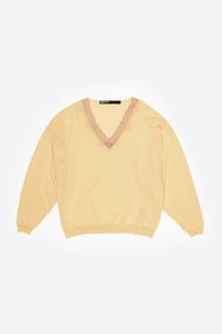 Jersei llarg encaix cot&oacute; lli groc clar