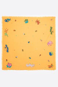 Ch&acirc;le coton animaux brod&eacute;s