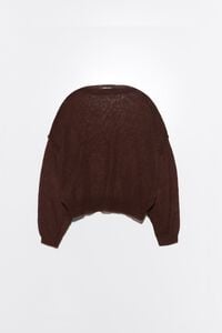 Dark brown mohair boat-neck sweater