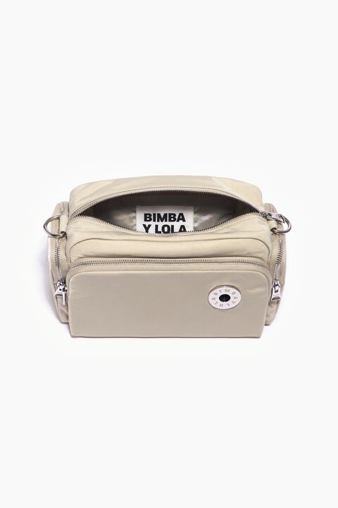 Bolso bandolera nylon caqui claro