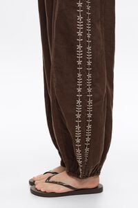Pantal&oacute;n bombacho bordados marr&oacute;n